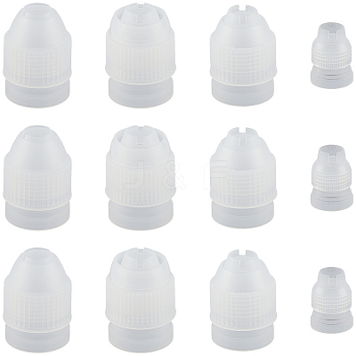 12Pcs 4 Styles Plastic Icing Piping Bag Nozzle Converter KY-SP0001-43-1