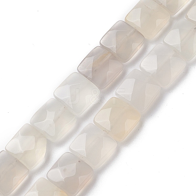 Natural White Agate Beads Strands G-K359-B02-01-1