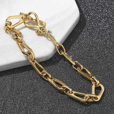 304 Stainless Steel Figaro Chains Bracelets for Women BJEW-R009-02G-1