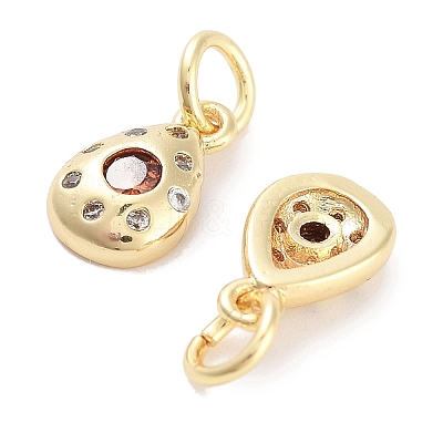 Brass Micro Pave Cubic Zirconia Charms KK-C051-02G-03-1
