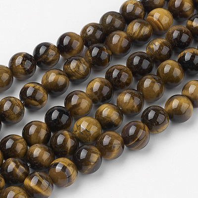 Natural Yellow Tiger Eye Bead Strands G-G735-65-8mm-AB+-1