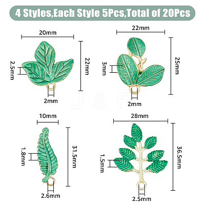 20Pcs 4 Style Rack Plating Alloy Enamel Pendants FIND-FH0007-31-1