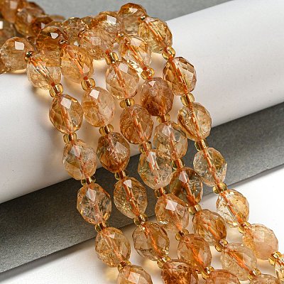 Heated Natural Citrine Beads Strands G-N342-44-1