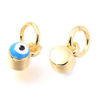 Brass Enamel Pendants KK-Y001-02C-G-1