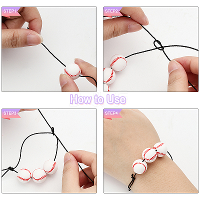 DIY Baseball Shape Beaded Bracelet Making Kit DIY-CA0005-06-1