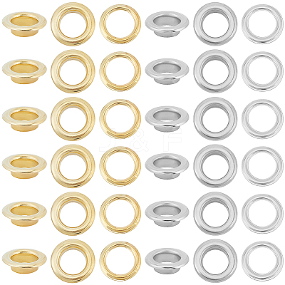 200Pcs 2 Colors Iron Grommet Eyelet Findings IFIN-GF0001-59D-1