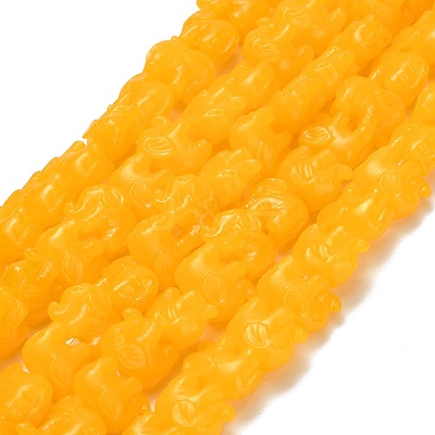 Synthetic Coral Dyed Carved Bead BSHE-H114-04D-1