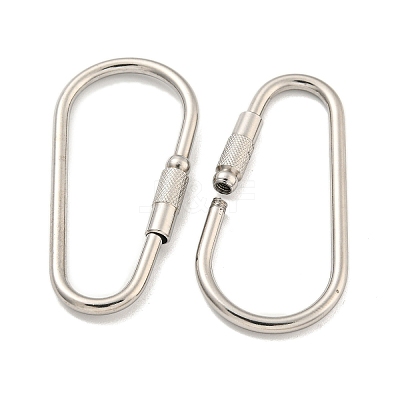 Non-Tarnish 304 Stainless Steel Screw Carabiner Lock Charms STAS-C092-06P-1