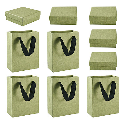 3Pcs Square Paper Jewelry Display Cases CON-TA0001-39D-01-1
