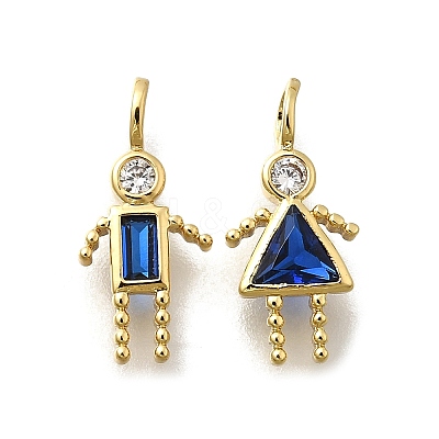 Brass Micro Pave Cubic Zirconia Pendants KK-D339-02G-09-1