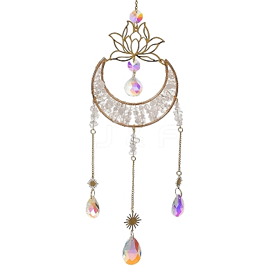 Moon Natural Quartz Crystal Chips Hanging Suncatcher GG-CBAB970-02A-1