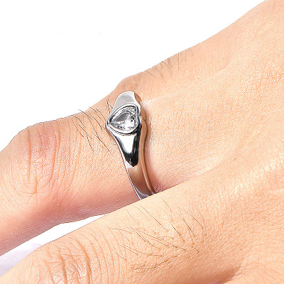 304 Stainless Steel Pave Clear Cubic Zirconia Finger Rings WG85DA0-02-1