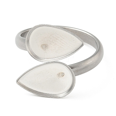 304 Stainless Steel Cuff Rings Components STAS-K279-02E-P-1