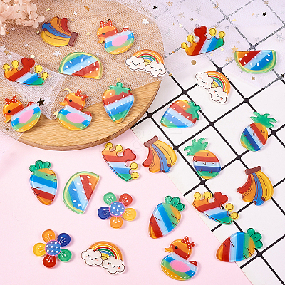 45Pcs 9 Styles Acrylic Cabochons MACR-CJ0001-29-1