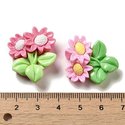 Flower Theme Opaque Resin Decoden Cabochons RESI-C044-02-1