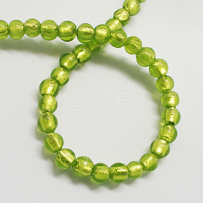 Handmade Silver Foil Glass Beads FOIL-R054-12mm-16-1
