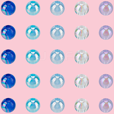 5 Colors Transparent Acrylic Beads MACR-PA0001-03A-01-1