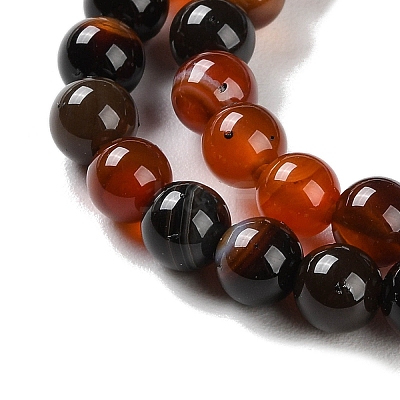 Natural Striped Agate/Banded Agate Beads Strands G-Z060-A01-A13-1