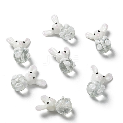 Handmade Bunny Lampwork Beads X-LAMP-P051-J01-1