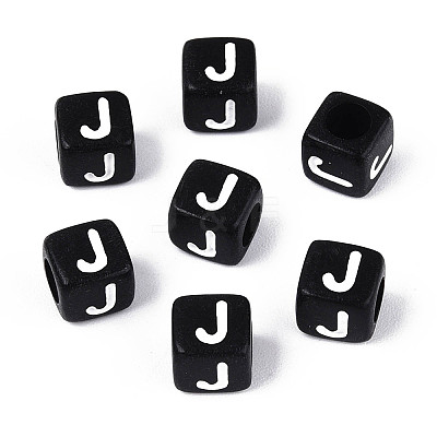Initial Acrylic Horizontal Hole Beads OACR-ZX006-35J-1