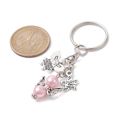 Angel Acrylic & Alloy Pendant Keychain KEYC-JKC00656-1