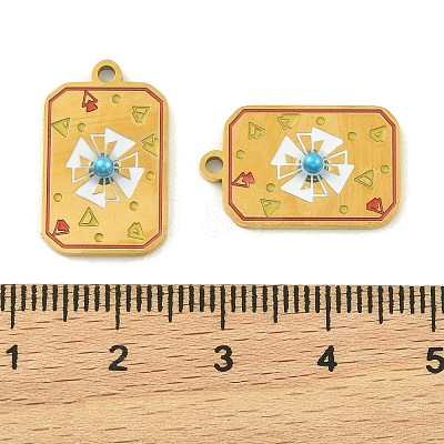 304 Stainless Steel Enamel Pendants STAS-H251-03B-04-1