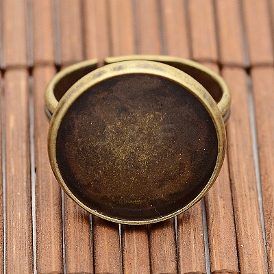 Vintage Brass Ring Components and Clear Glass Cabochons DIY-X0199-AB-NF-1