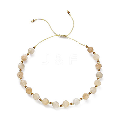 Adjustable Natural & Synthetic Mixed Stone & Miyuki Seed Braided Beaded Bracelet for Women BJEW-O187-15-1