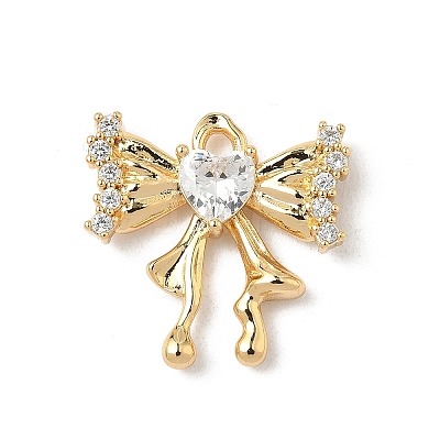 Brass Micro Pave Cubic Zirconia Pendants KK-S531-08G-1