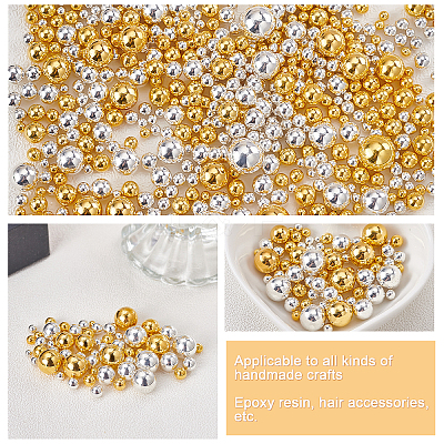 1400Pcs 12 Style ABS Plastic Beads OACR-PH0001-65-1