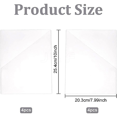 8Pcs 2 Styles Transparent PVC Plastic Self-Adhesive Bags ABAG-BC0001-36-1