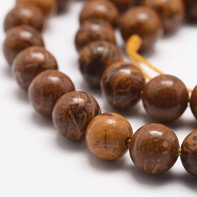 Natural Elephant Skin Jasper/Miriam Stone/Calligraphy Stone Beads Strands G-F512-6mm-1