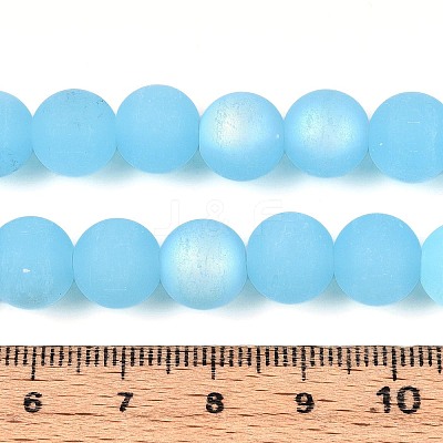 Frosted Imitation Jade Glass Beads Strands LS-GLAA-T032-J10mm-MBB04-1