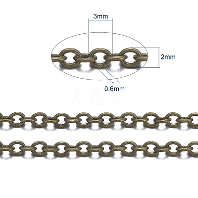 Brass Cable Chains CHC-X0001-02AB-FF-1
