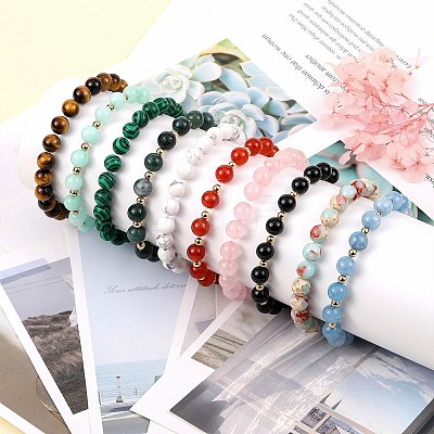 Natural & Synthetic Gemstone Bracelets BJEW-SW001595-1