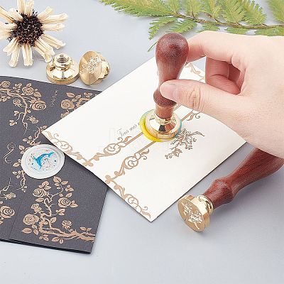 Wax Seal Brass Stamp Head AJEW-WH0209-579-1