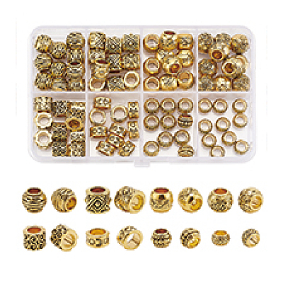80Pcs 8 Styles Tibetan Style Zinc Alloy European Beads FIND-PH0021-13B-1
