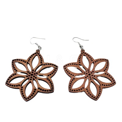 Alloy Wood Dangle Earrings FS-WG0BF85-02-1