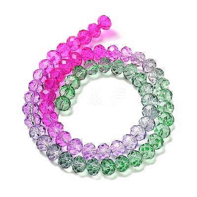 Transparent Painted Glass Beads Strands X1-DGLA-A034-T8mm-A06-1