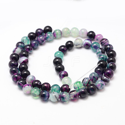 Natural Striped Agate/Banded Agate Bead Strands X-G-K155-A-6mm-10-1