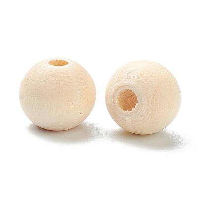 Natural Unfinished Wood Beads LS-WOOD-XCP0001-19E-1