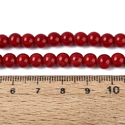 Opaque Solid Color Glass Beads Strands X-GLAA-T032-P6mm-20-1
