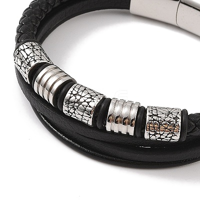 Braided Microfiber Leather Multi-strand Bracelets BJEW-B096-07B-1