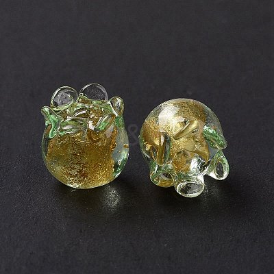 Handmade Gold Foil Lampwork Glass Beads X1-LAMP-G158-02B-1