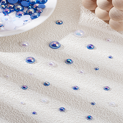 ABS Plastic Imitation Pearl Cabochons SACR-LP0001-05-1