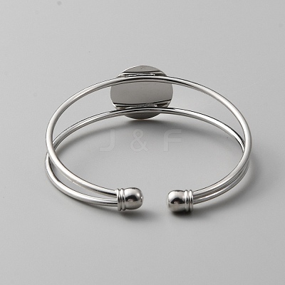 Brass Double Wire Cuff Bangle Makings KK-WH0031-31P-1