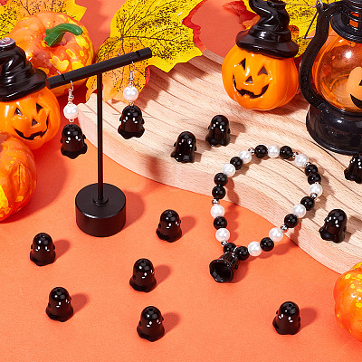30Pcs Opaque Acrylic Beads MACR-SC0001-60B-1