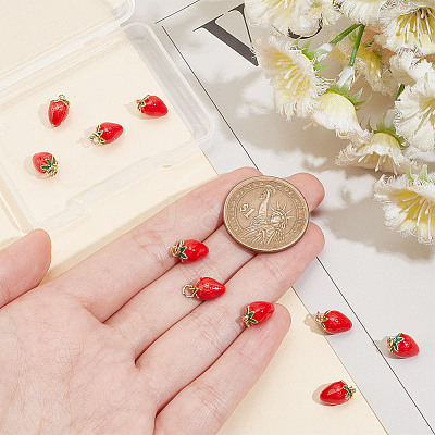 10Pcs Brass Enamel Charms KK-AR0003-63-1