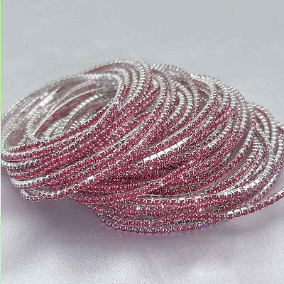 Brass Rhinestone Tennis Bracelets WG6EB7A-17-1