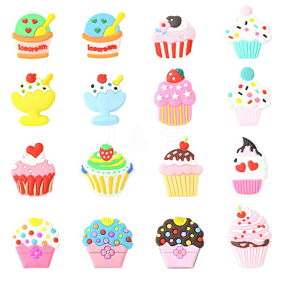16Pcs PVC Ice Cream Lapel Pin Backs for Backpack Clothes JEWB-CJC0022-014A-1